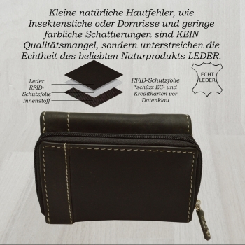 Sportlich handliche Geldkarten Geldbörse mit Münzfach und RFID Schutz (schwarz)